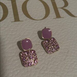 Elegant Purple and Gold Earrings